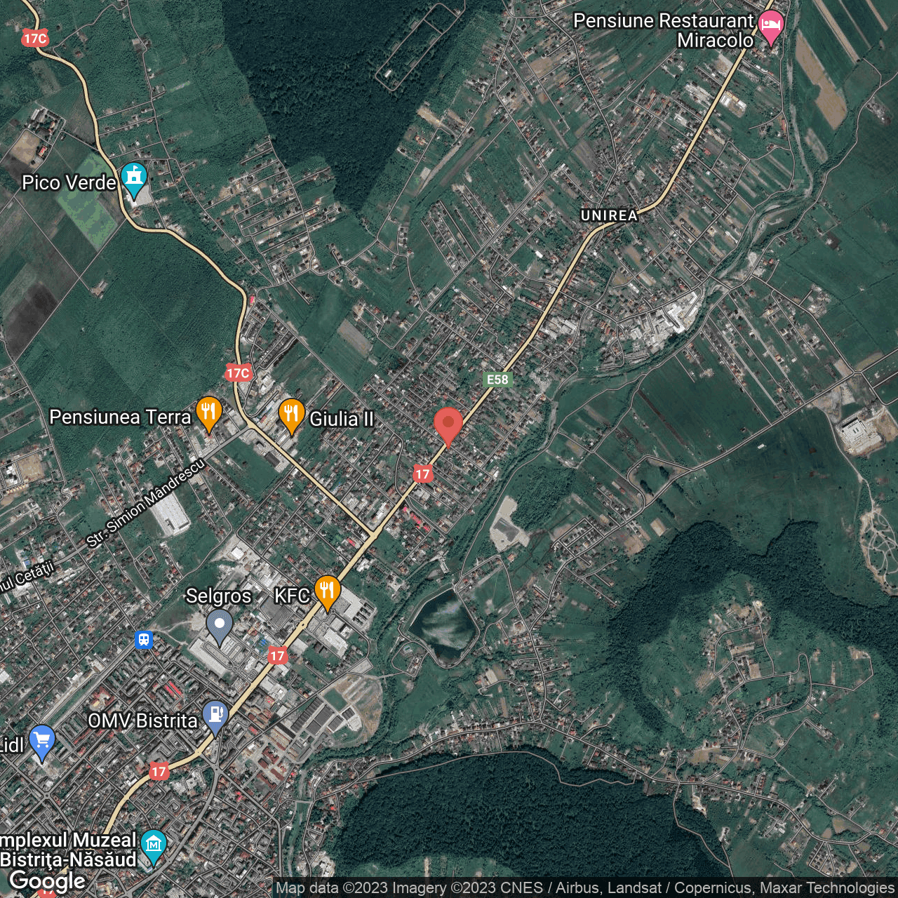 Poza harta hybrid, zoom 14, adresa Calea Moldovei 80 Bistrita, , judetul