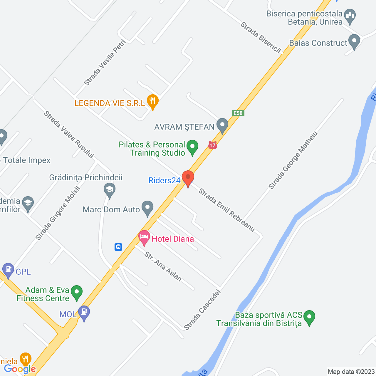 Poza harta streetview, zoom 16, adresa Calea Moldovei 80 Bistrita, , judetul