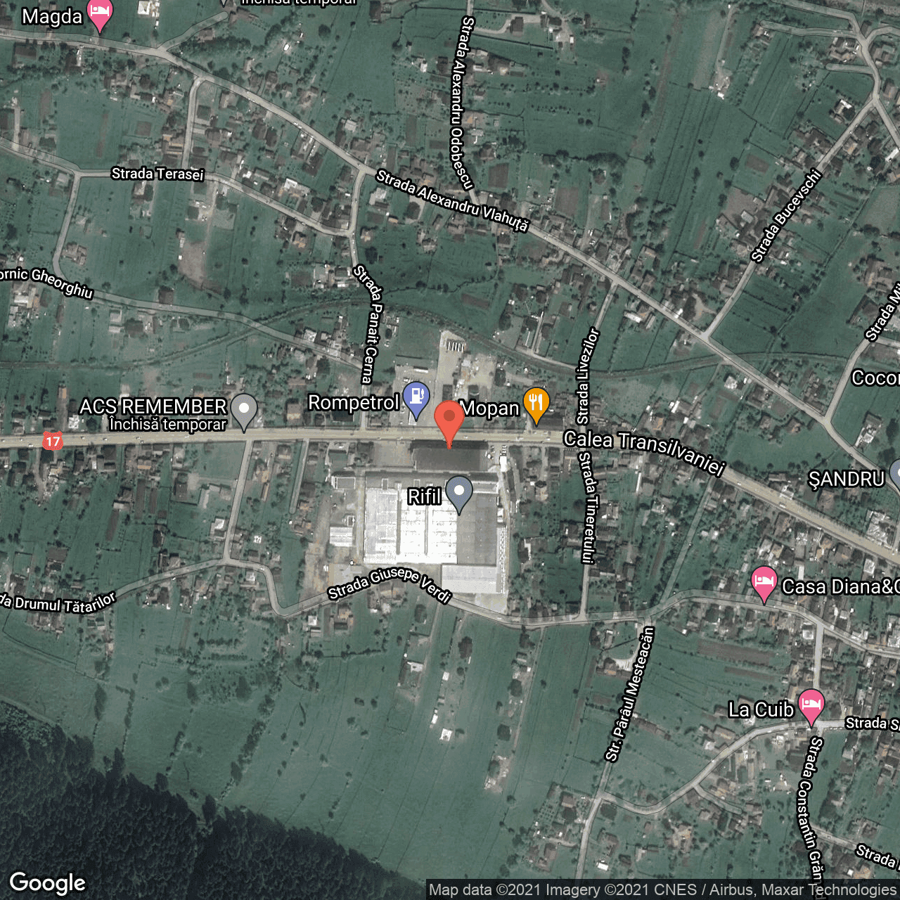 Poza harta hybrid, zoom 16, adresa Calea Transilvaniei 141, Campulung Moldovenesc, judetul Suceava