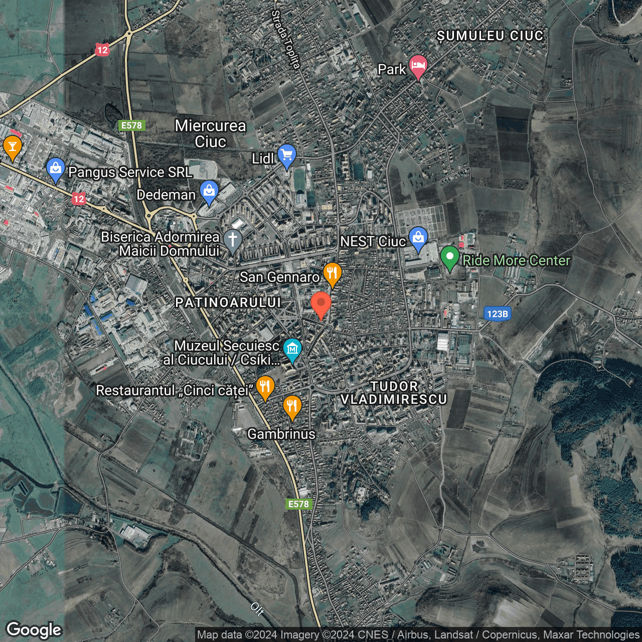 Poza harta hybrid, zoom 14, adresa Miercurea Ciuc, str. Korosi Cs. Sandor, nr.7, , judetul