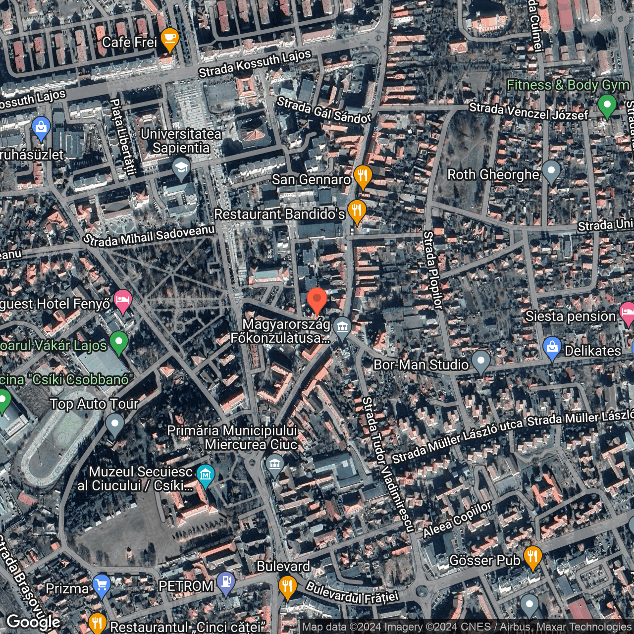 Poza harta hybrid, zoom 16, adresa Miercurea Ciuc, str. Korosi Cs. Sandor, nr.7, , judetul