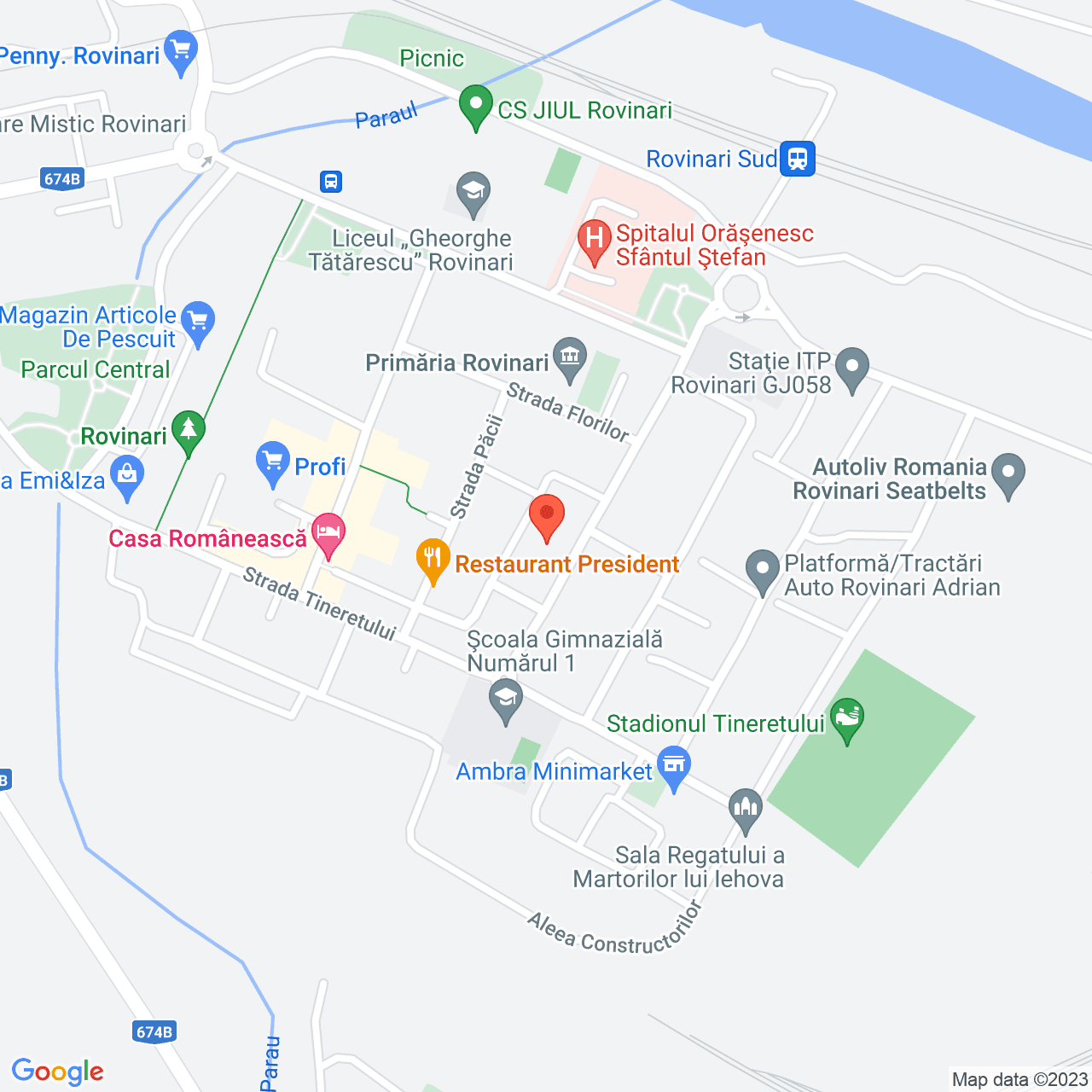 Poza harta streetview, zoom 16, adresa Rovinari, str. Muncii, nr. 8, , judetul