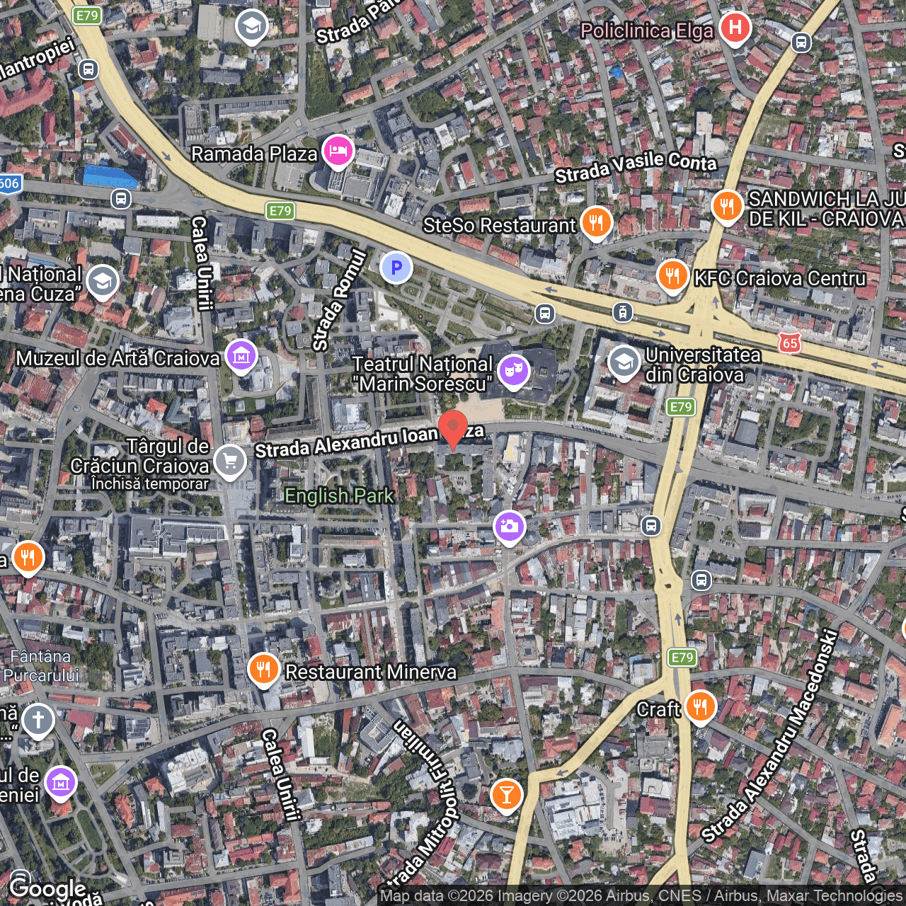 Poza harta hybrid, zoom 16, adresa Craiova, str.A.I.Cuza nr. 4, , judetul