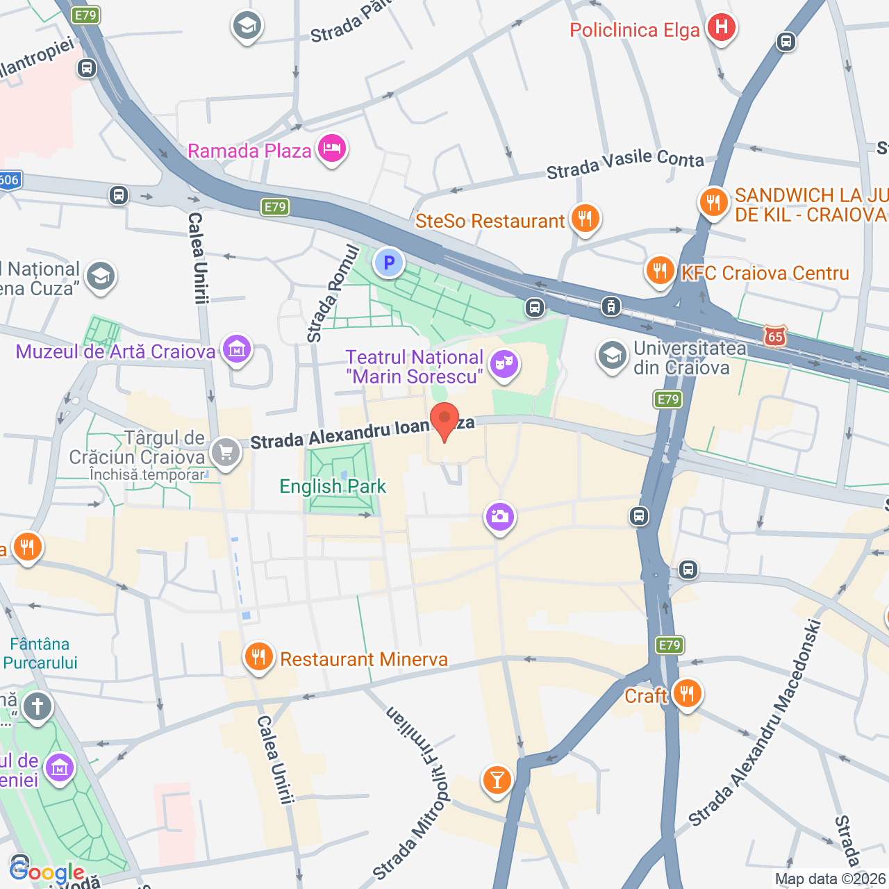 Poza harta streetview, zoom 16, adresa Craiova, str.A.I.Cuza nr. 4, , judetul