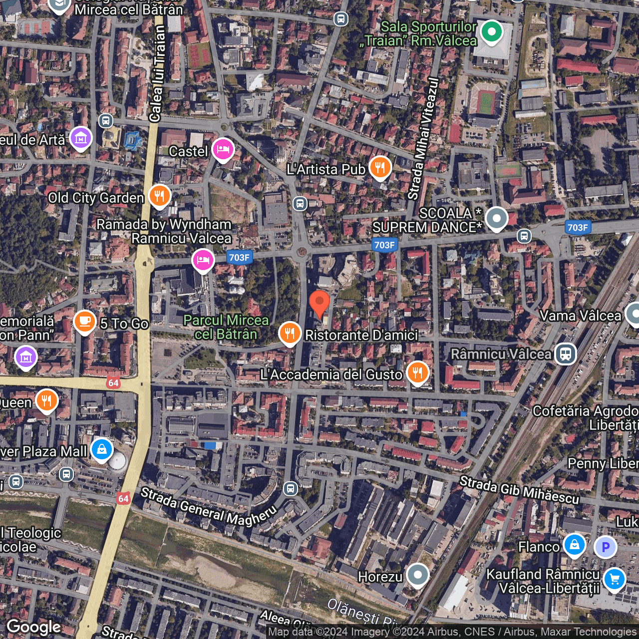 Poza harta hybrid, zoom 16, adresa Rm. Vâlcea, Str. G‐ral Magheru, nr. 18,, , judetul