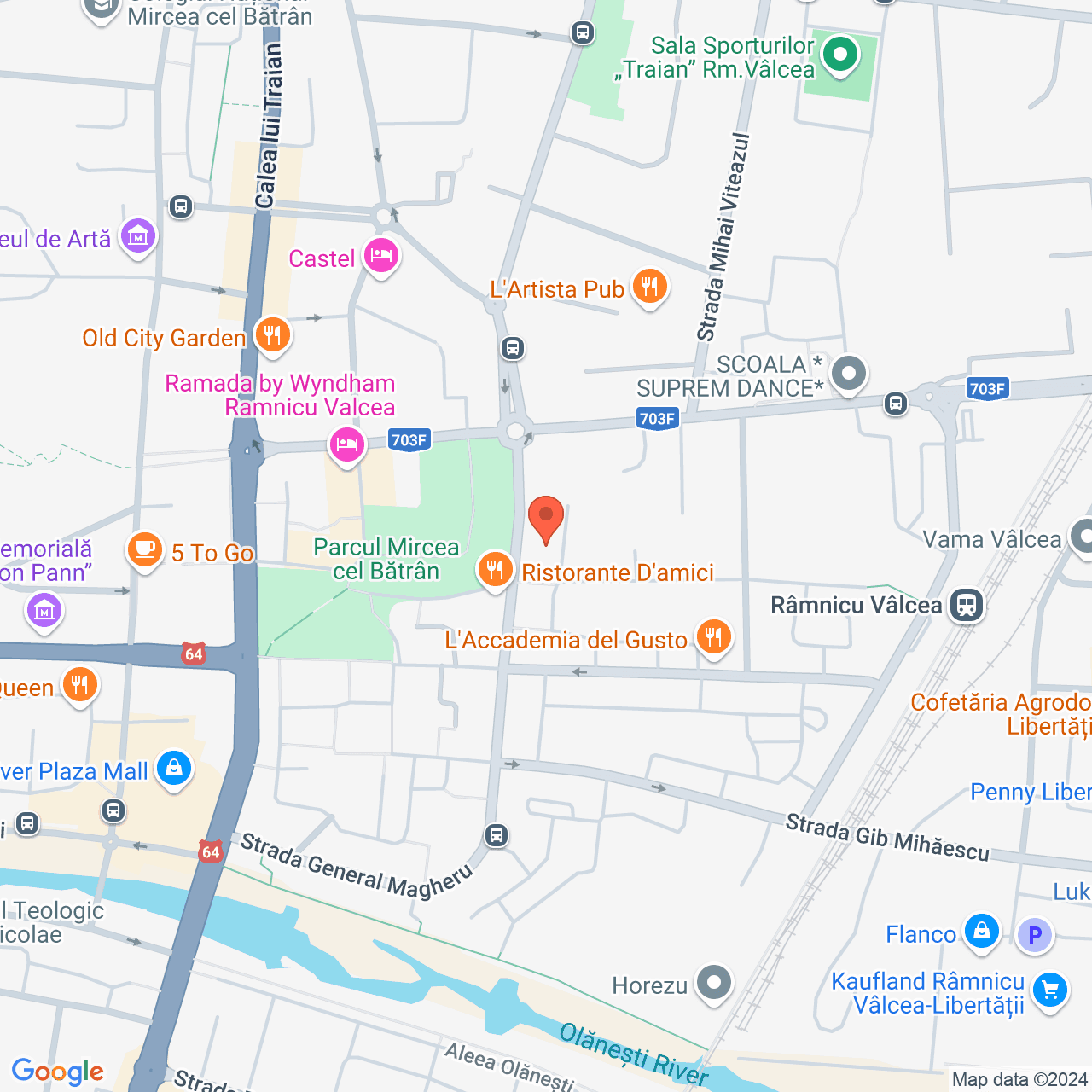 Poza harta streetview, zoom 16, adresa Rm. Vâlcea, Str. G‐ral Magheru, nr. 18,, , judetul