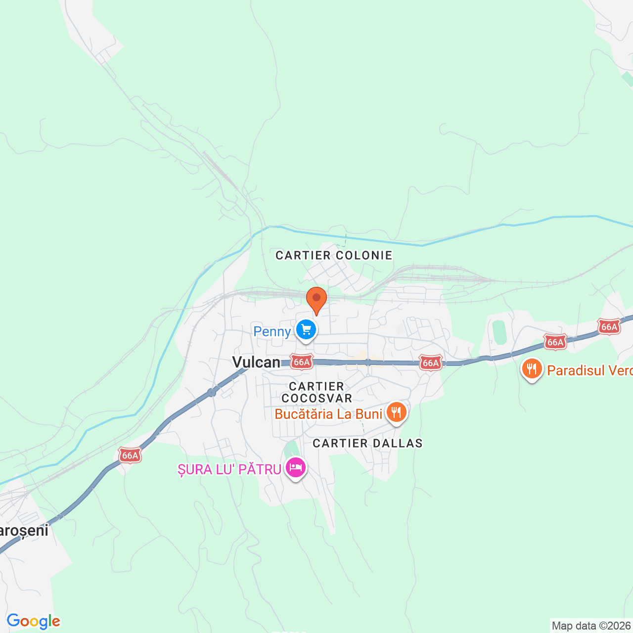 Poza harta streetview, zoom 14, adresa Vulcan Hunedoara, strada Vasile Alecsandri 1, , judetul