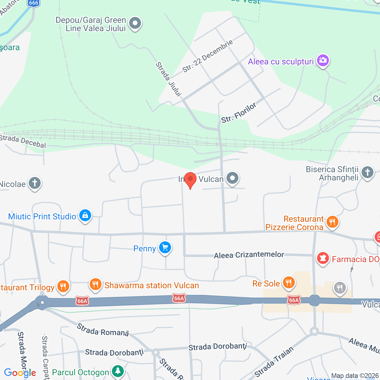 Poza harta streetview, zoom 16, adresa Vulcan Hunedoara, strada Vasile Alecsandri 1, , judetul