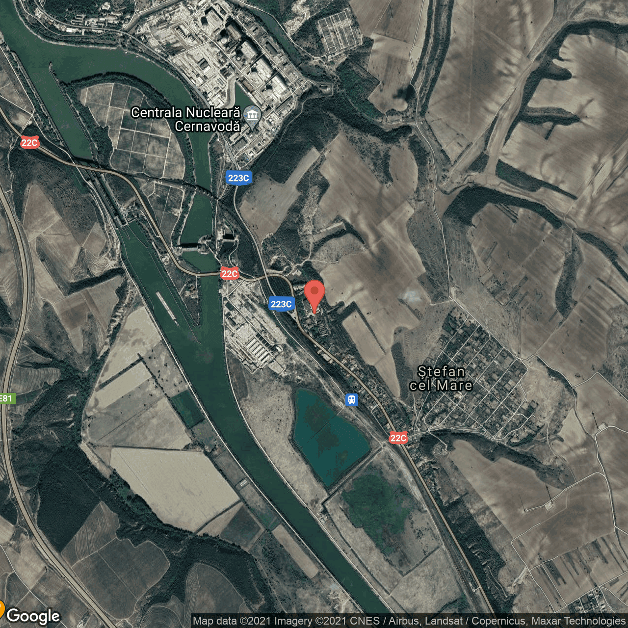 Poza harta hybrid, zoom 14, adresa Stefan cel Mare, Saligny, judetul Constanta