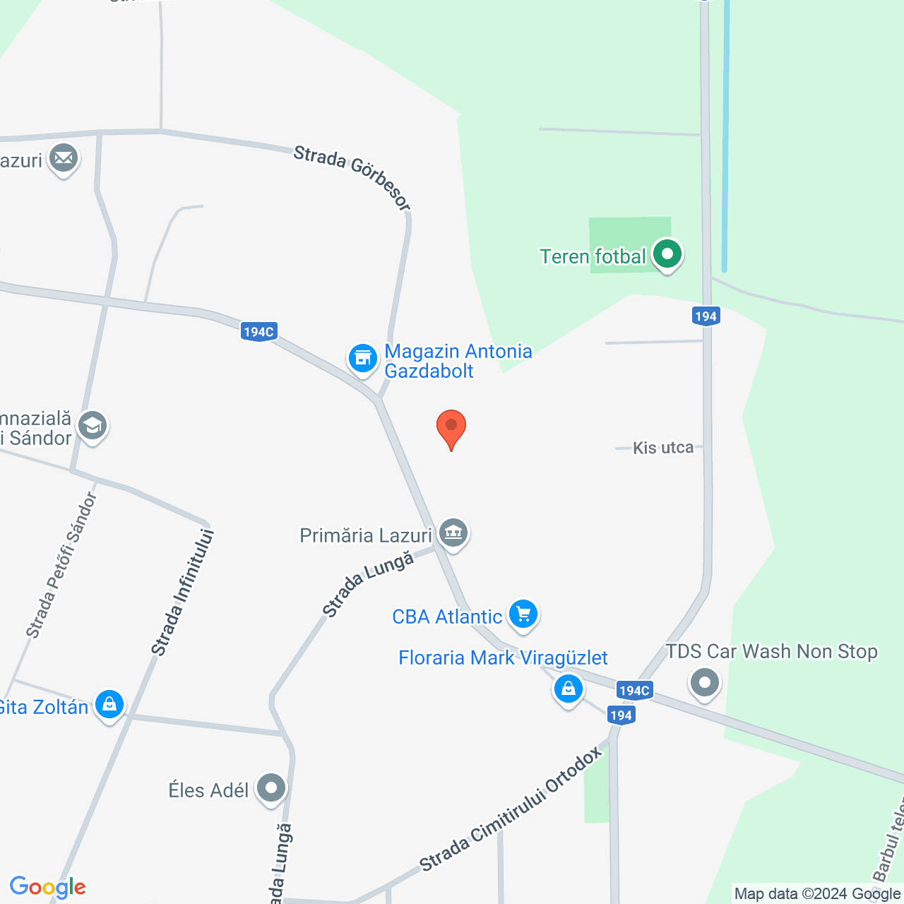 Poza harta streetview, zoom 16, adresa Lazuri, nr.78, jud. Satu Mare, , judetul