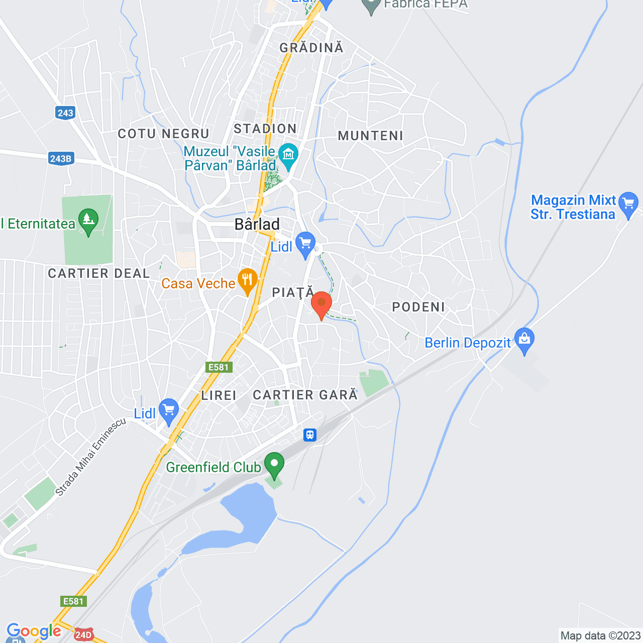 Poza harta streetview, zoom 14, adresa Tutovei 7 Barlad, , judetul