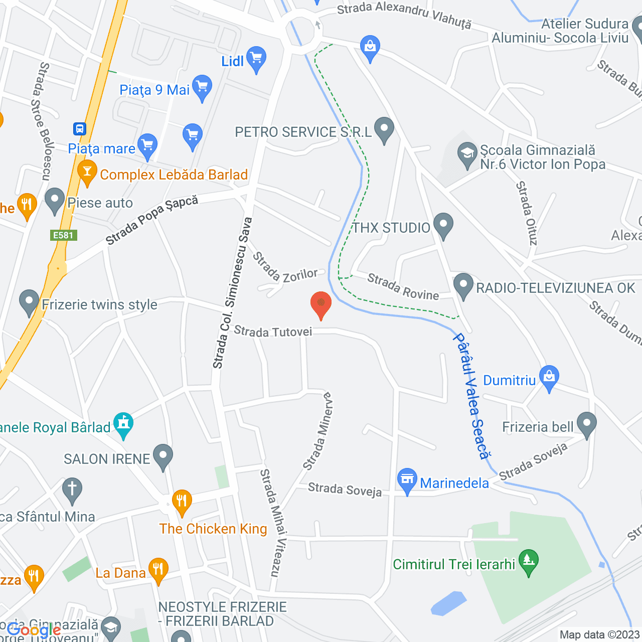 Poza harta streetview, zoom 16, adresa Tutovei 7 Barlad, , judetul