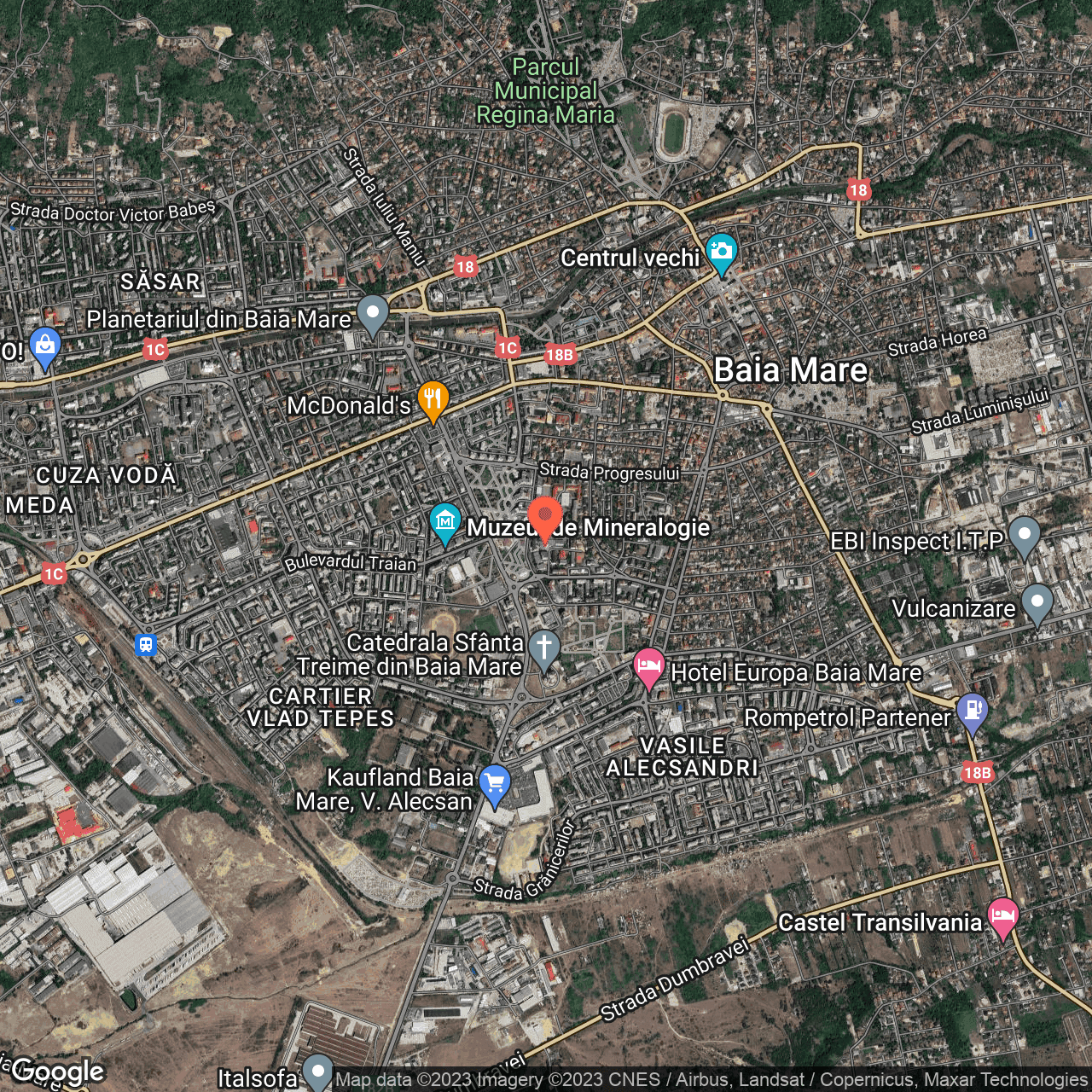 Poza harta hybrid, zoom 14, adresa Baia Mare, Aleea Expoziției, nr. 1, , judetul