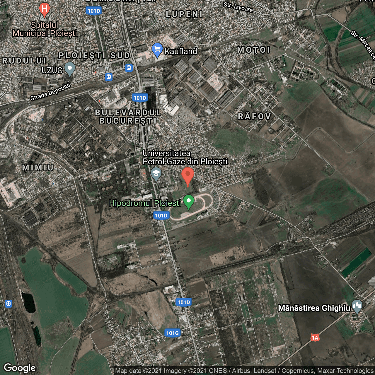 Poza harta hybrid, zoom 14, adresa Ghighiului 14B, Ploiesti, judetul Prahova