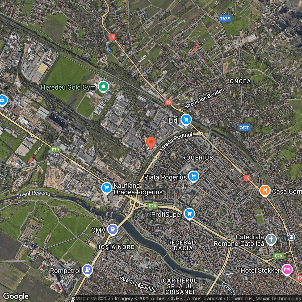Poza harta hybrid, zoom 14, adresa Oradea, str. Uzinelor, nr. 3, , judetul