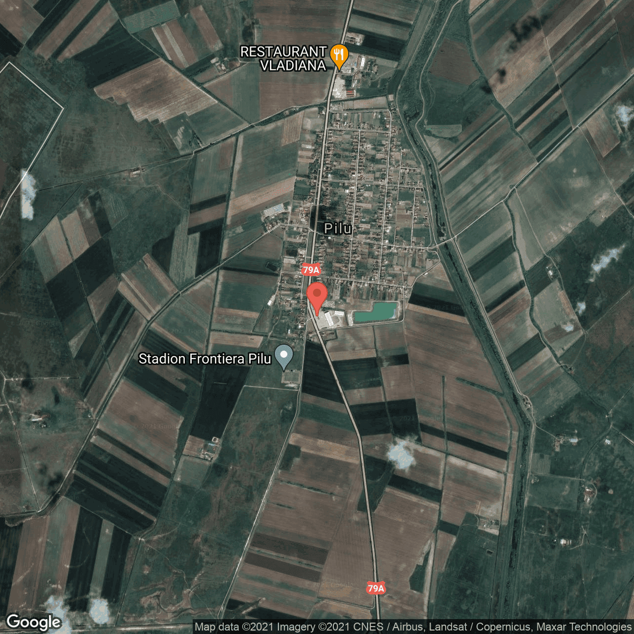 Poza harta hybrid, zoom 14, adresa Pilu, judetul Arad