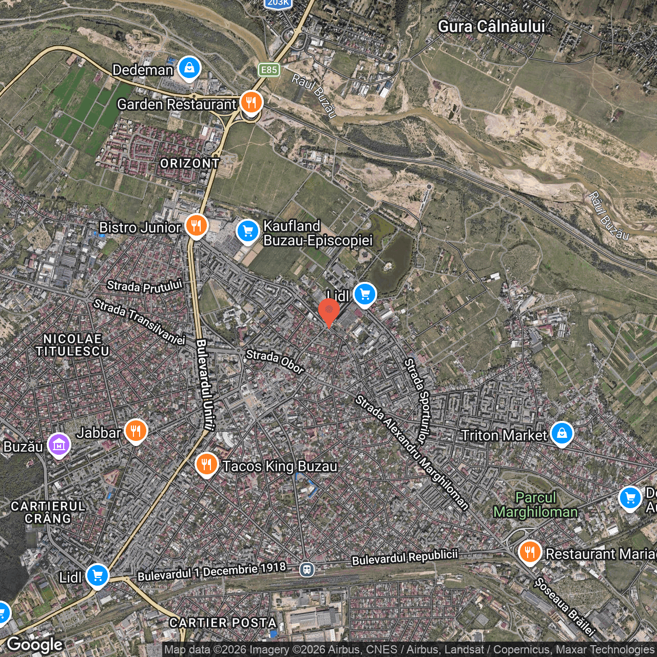 Poza harta hybrid, zoom 14, adresa Buzau, strada Iazul Morilor nr. 8A, , judetul