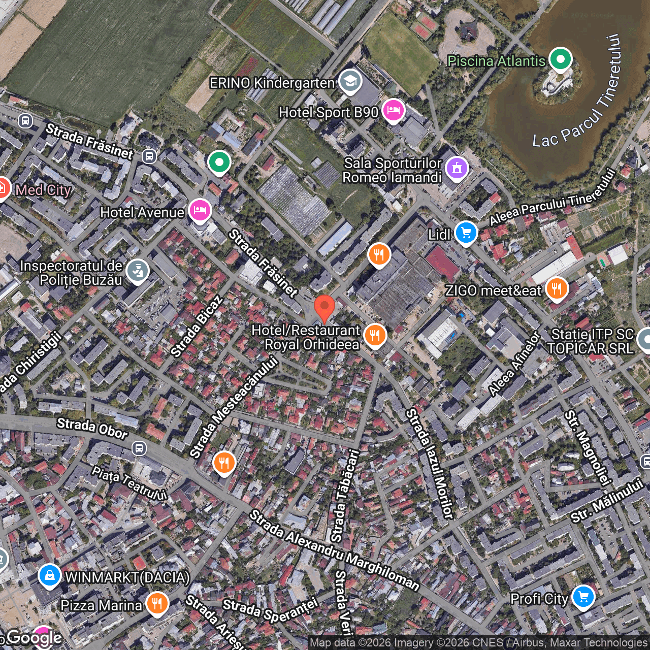 Poza harta hybrid, zoom 16, adresa Buzau, strada Iazul Morilor nr. 8A, , judetul