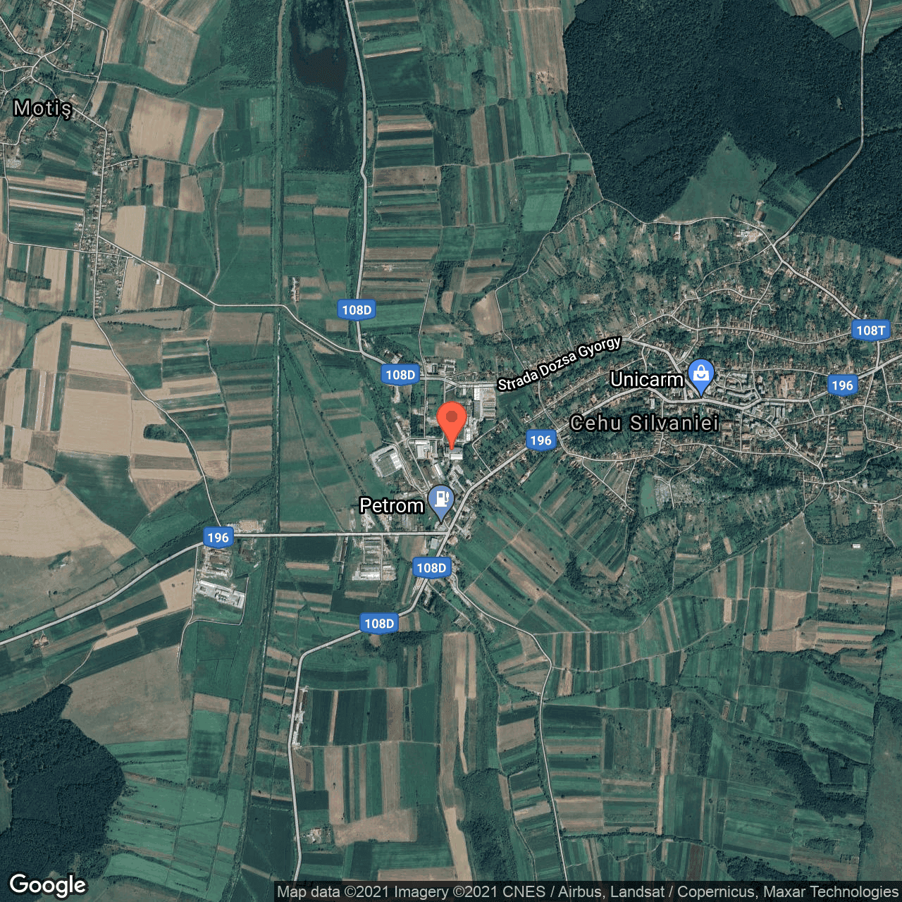 Poza harta hybrid, zoom 14, adresa Cehu Silvaniei, judetul Salaj