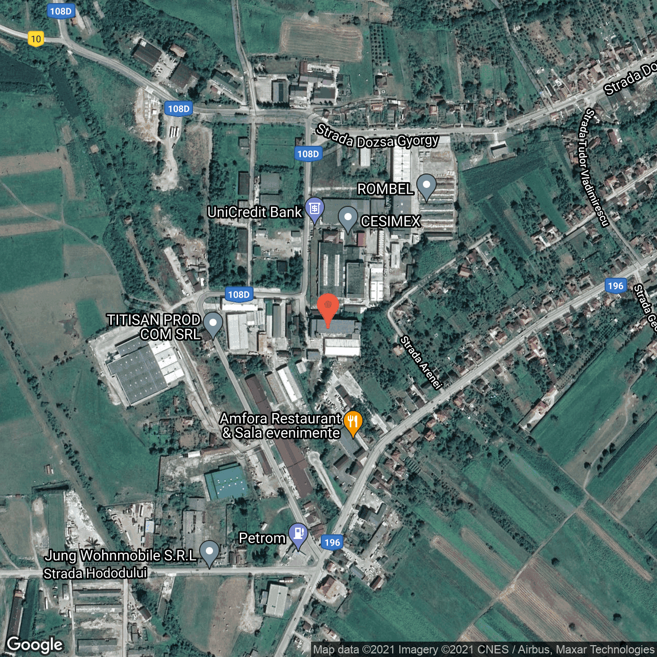 Poza harta hybrid, zoom 16, adresa Cehu Silvaniei, judetul Salaj