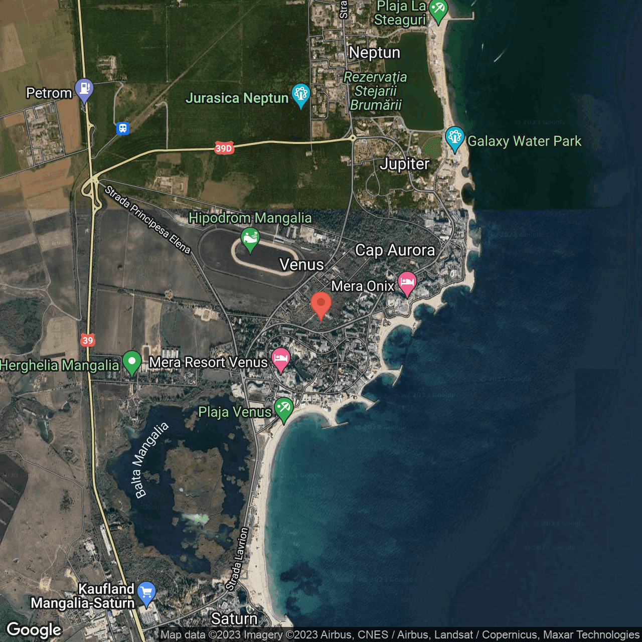 Poza harta hybrid, zoom 14, adresa Venus Mangalia, , judetul