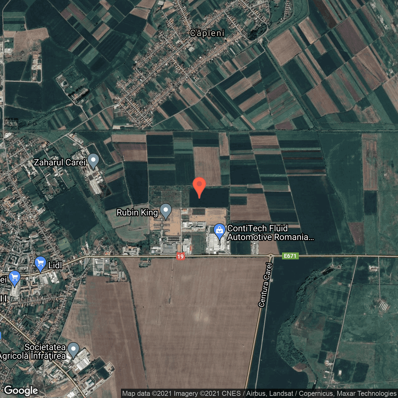 Poza harta hybrid, zoom 14, adresa Carei, Carei, judetul Satu Mare