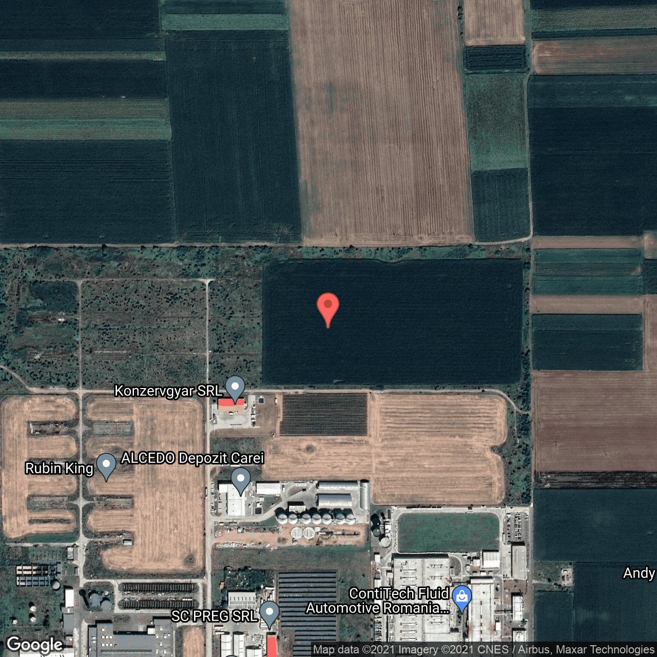 Poza harta hybrid, zoom 16, adresa Carei, Carei, judetul Satu Mare