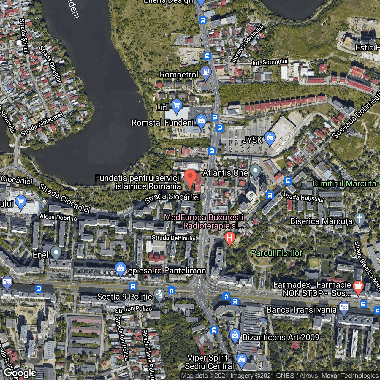 Poza harta hybrid, zoom 16, adresa Ciocarliei nr 109, Bucuresti, judetul Bucuresti Ilfov