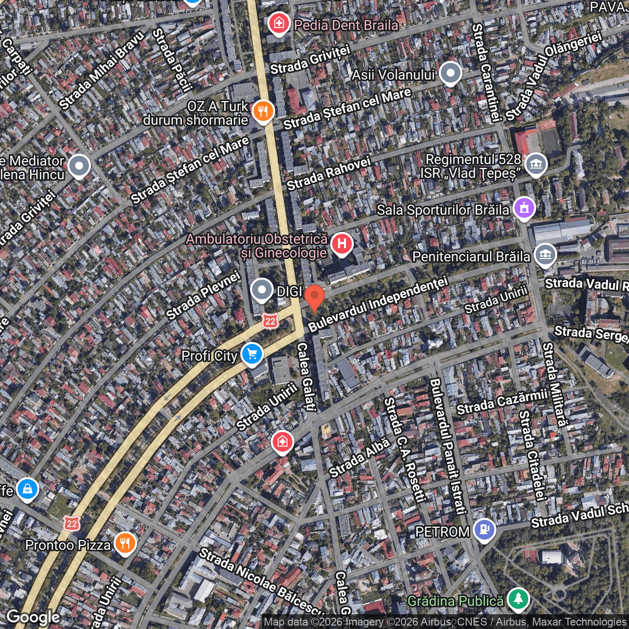 Poza harta hybrid, zoom 16, adresa Braila str Calea Galati nr 56 A, , judetul
