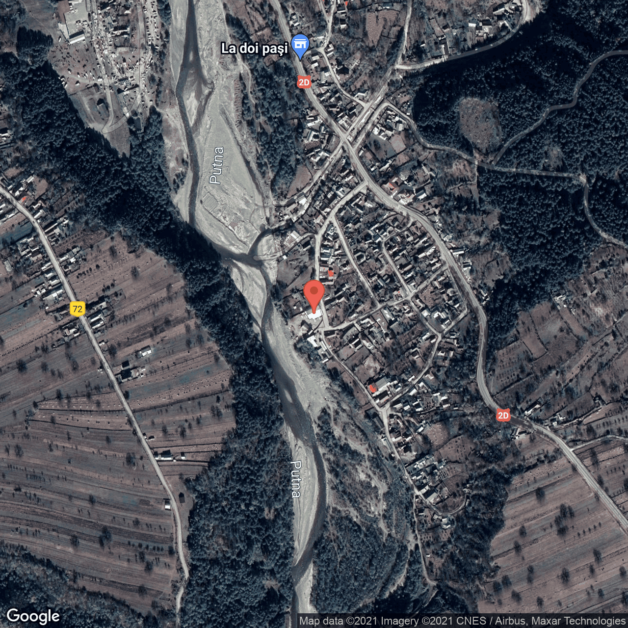 Poza harta hybrid, zoom 16, adresa Topeşti, Barsesti, judetul Vrancea