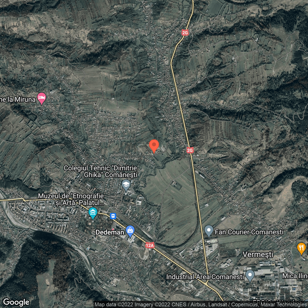 Poza harta hybrid, zoom 14, adresa Str Unirii, Comanesti, judetul Bacau