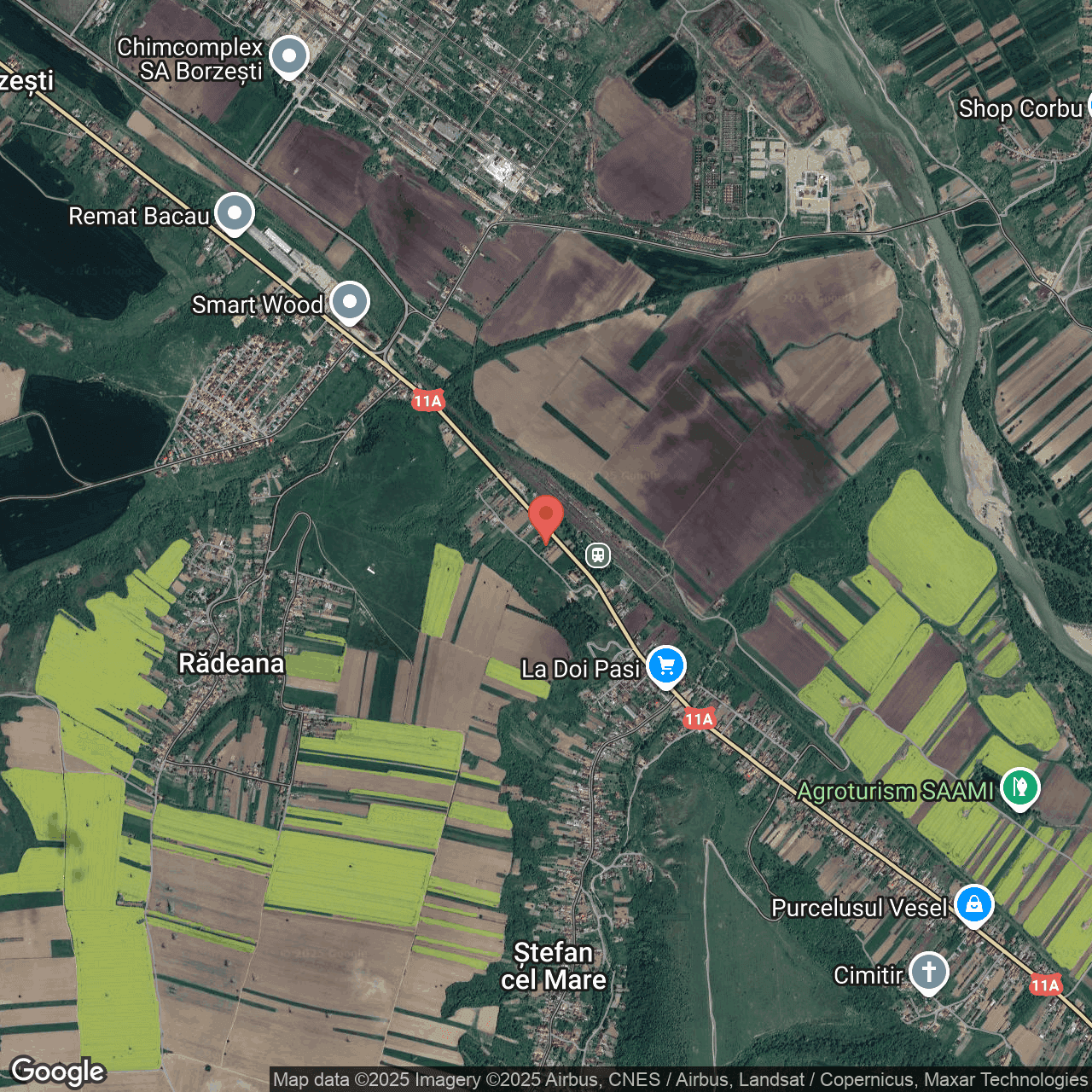 Poza harta hybrid, zoom 14, adresa comuna Ștefan cel Mare, Bacău, , judetul