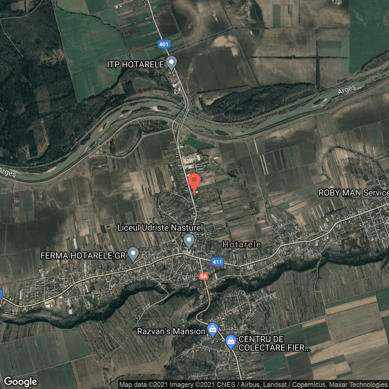 Poza harta hybrid, zoom 14, adresa Hotarele, judetul Giurgiu