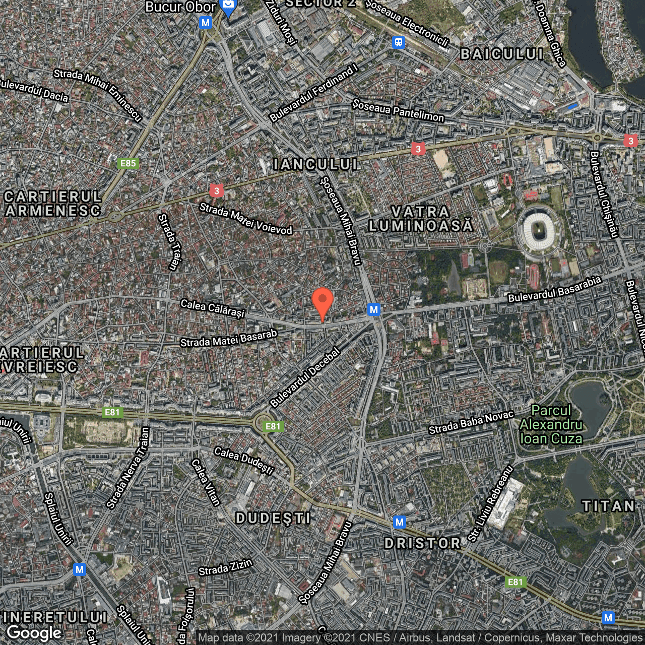 Poza harta hybrid, zoom 14, adresa Calea Calarasilor 293, Bucuresti, judetul Bucuresti Ilfov