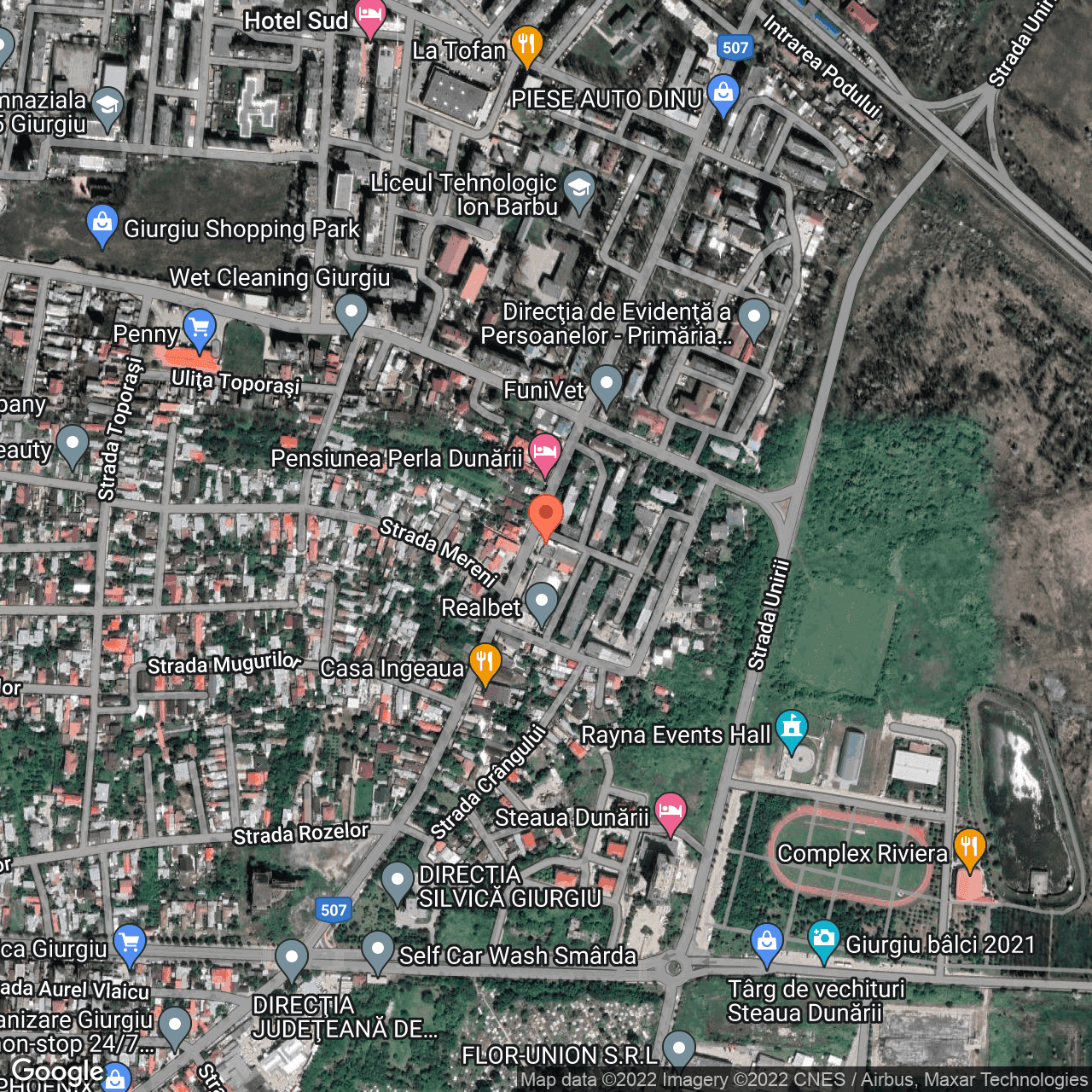 Poza harta hybrid, zoom 16, adresa 1 Decembrie 1918, Giurgiu, judetul Giurgiu