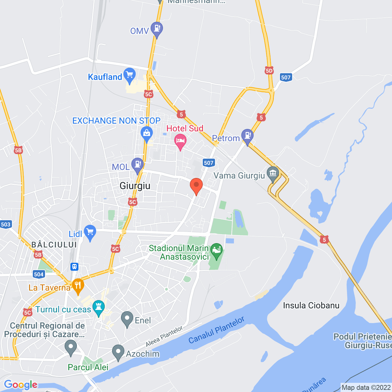 Poza harta streetview, zoom 14, adresa 1 Decembrie 1918, Giurgiu, judetul Giurgiu