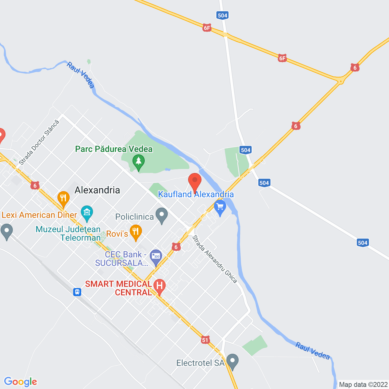 Poza harta streetview, zoom 14, adresa Alexandria, judetul Teleorman