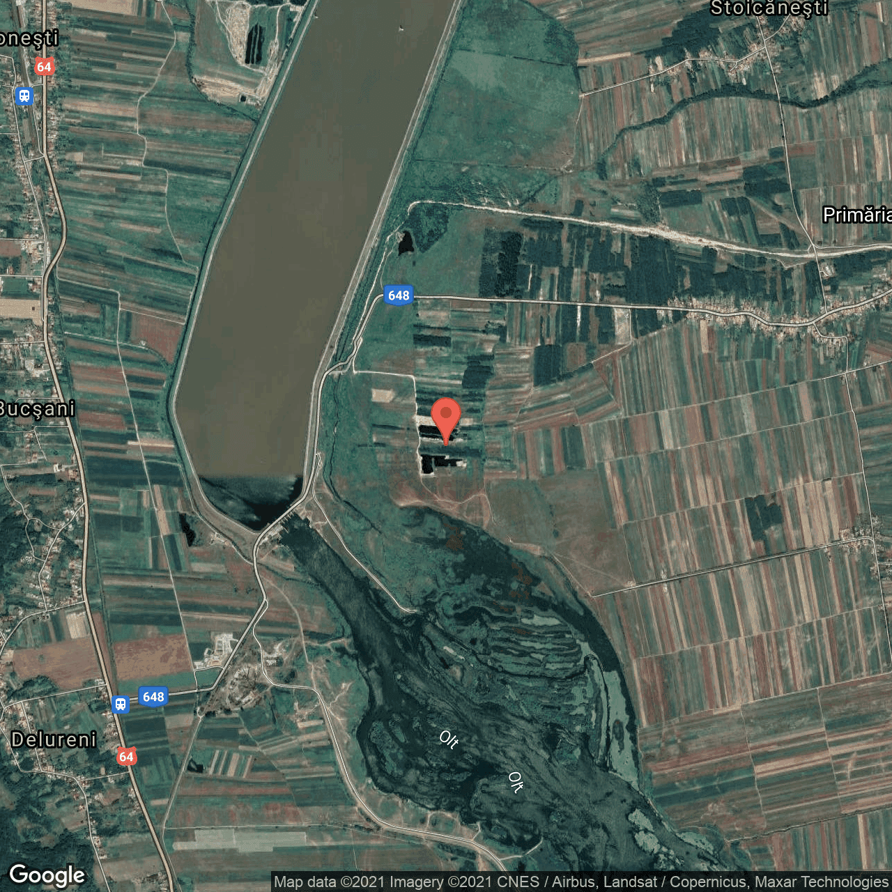 Poza harta hybrid, zoom 14, adresa Olanu, Olanu, judetul Valcea