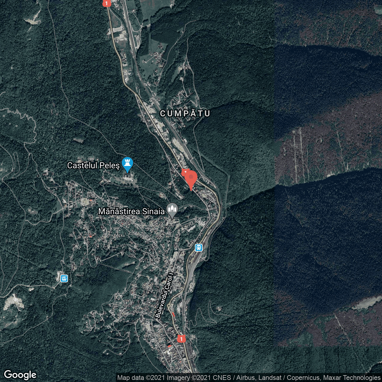 Poza harta hybrid, zoom 14, adresa Ferdinand, Sinaia, judetul Prahova