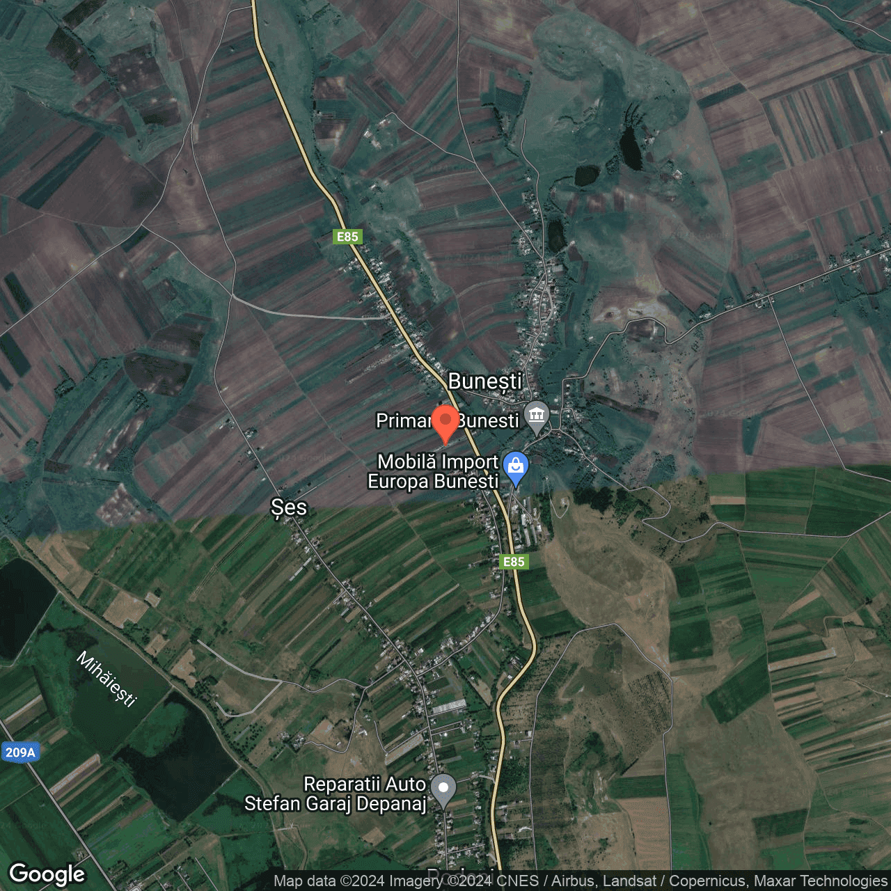 Poza harta hybrid, zoom 14, adresa Bunesti Suceava, , judetul