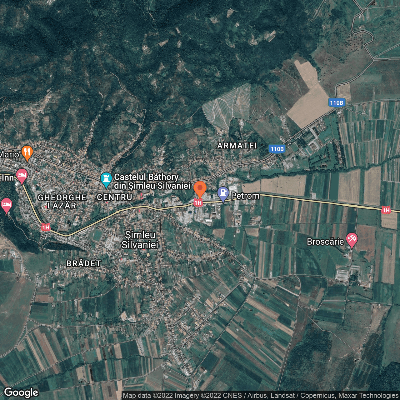 Poza harta hybrid, zoom 14, adresa Simleu Silvaniei, judetul Salaj