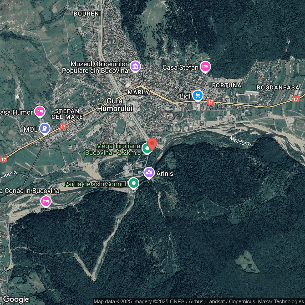 Poza harta hybrid, zoom 14, adresa Gura Humorului Suceava, , judetul