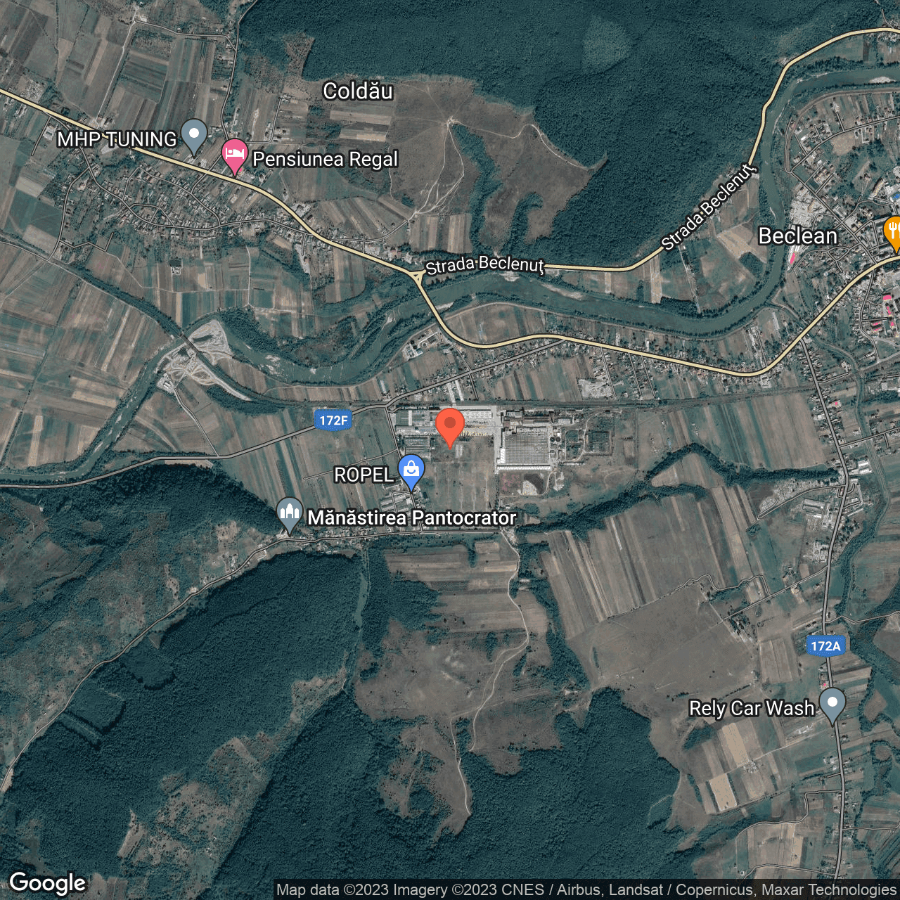 Poza harta hybrid, zoom 14, adresa Beclean, , judetul
