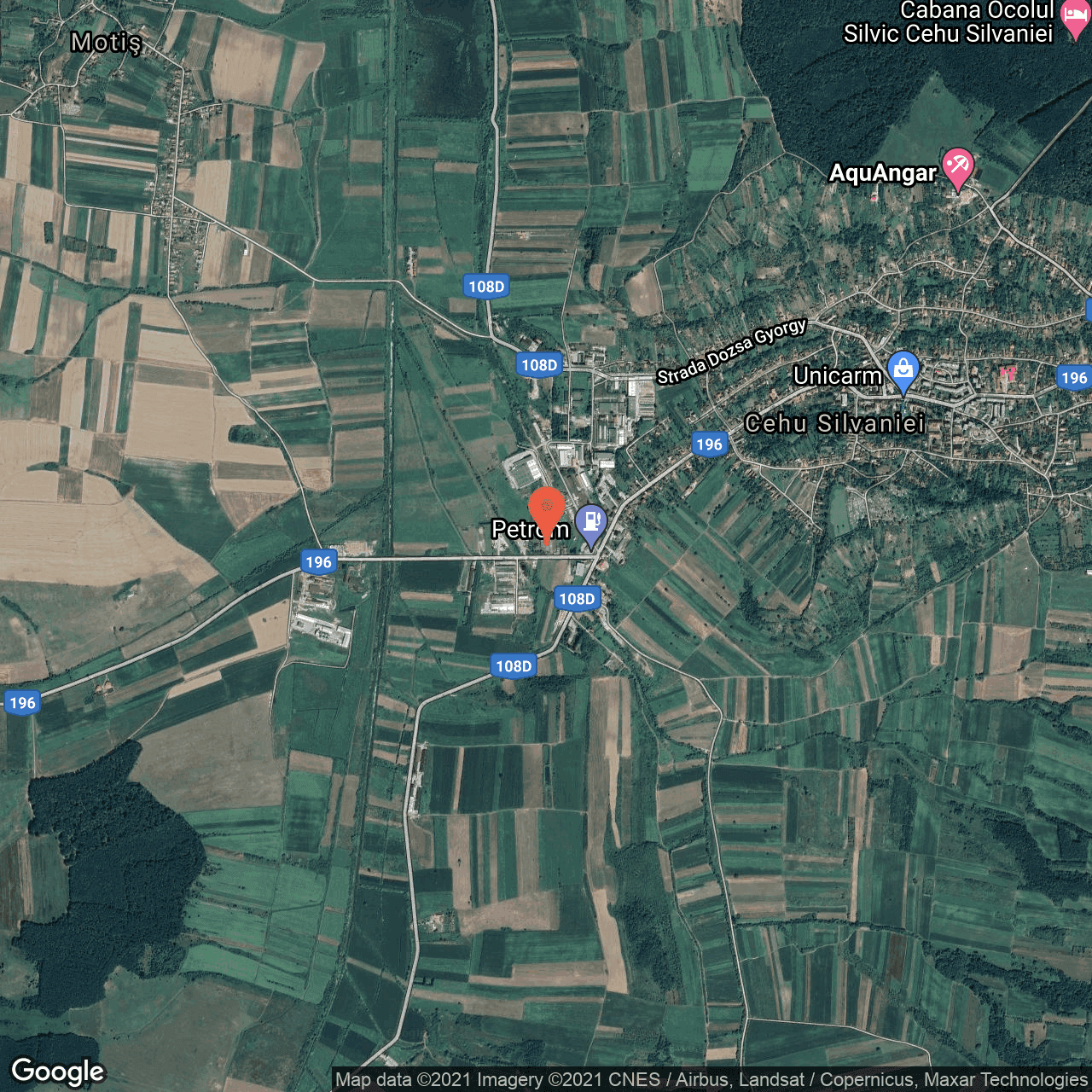Poza harta hybrid, zoom 14, adresa Cehu Silvaniei, judetul Salaj