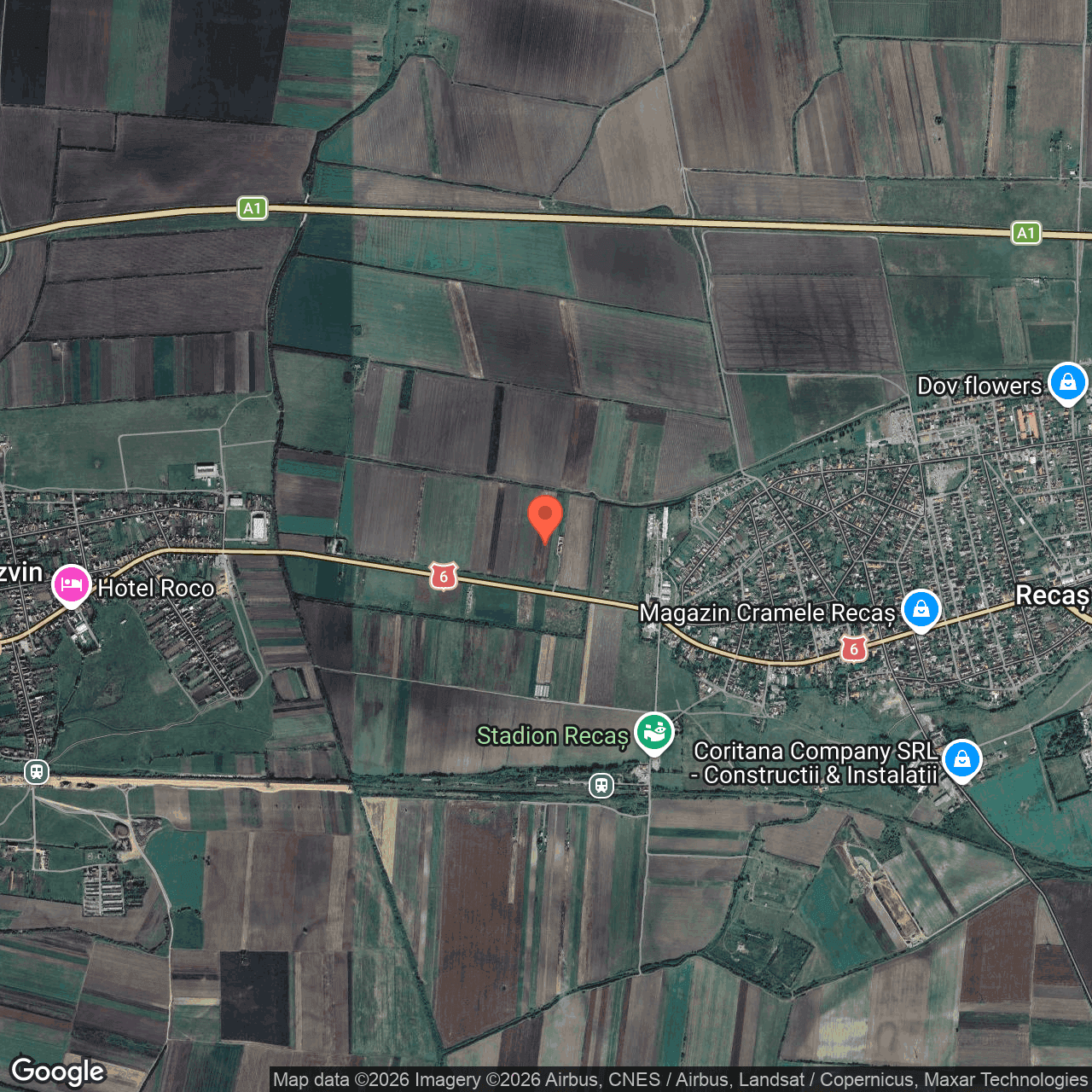 Poza harta hybrid, zoom 14, adresa Recas Timis, , judetul