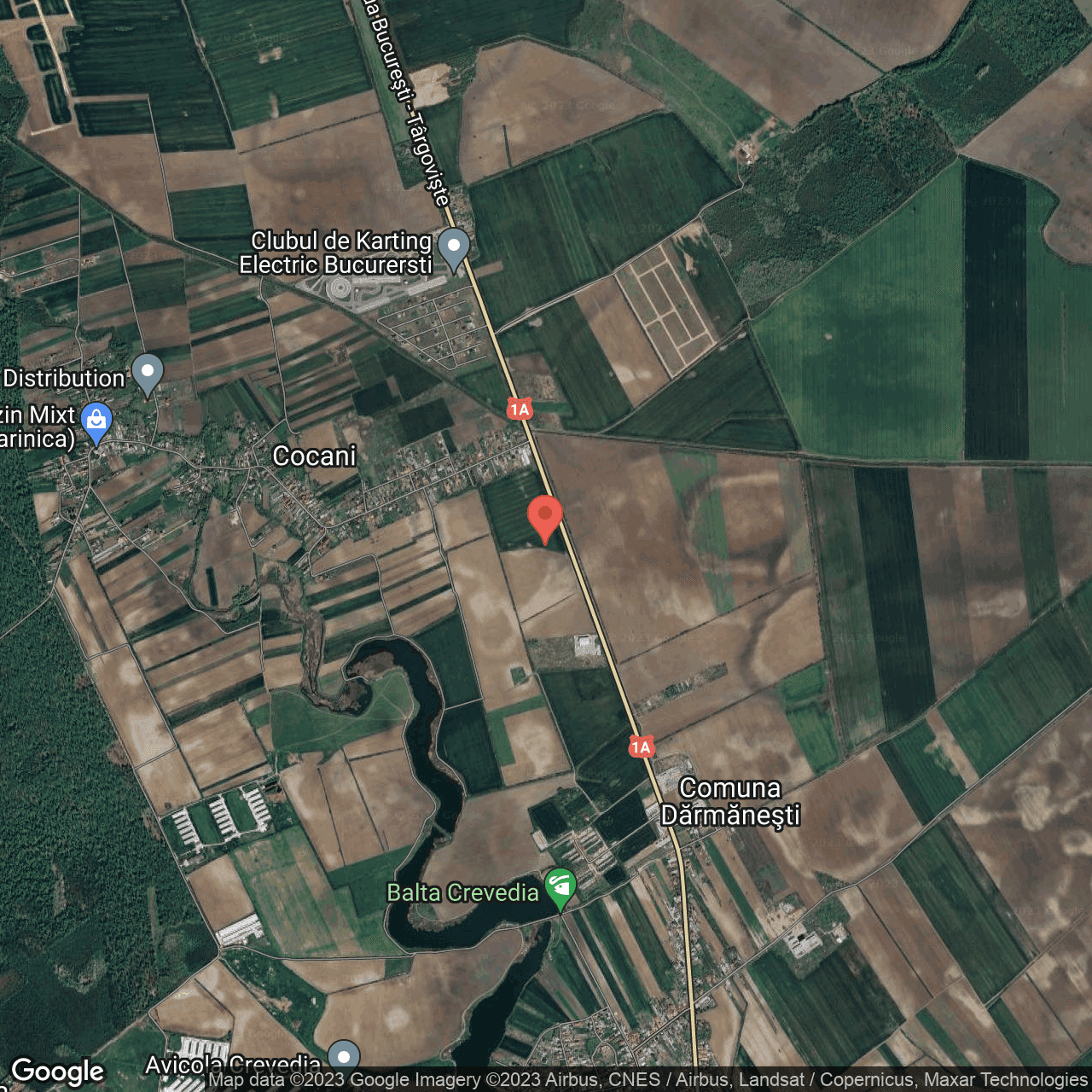 Poza harta hybrid, zoom 14, adresa Crevedia, , judetul