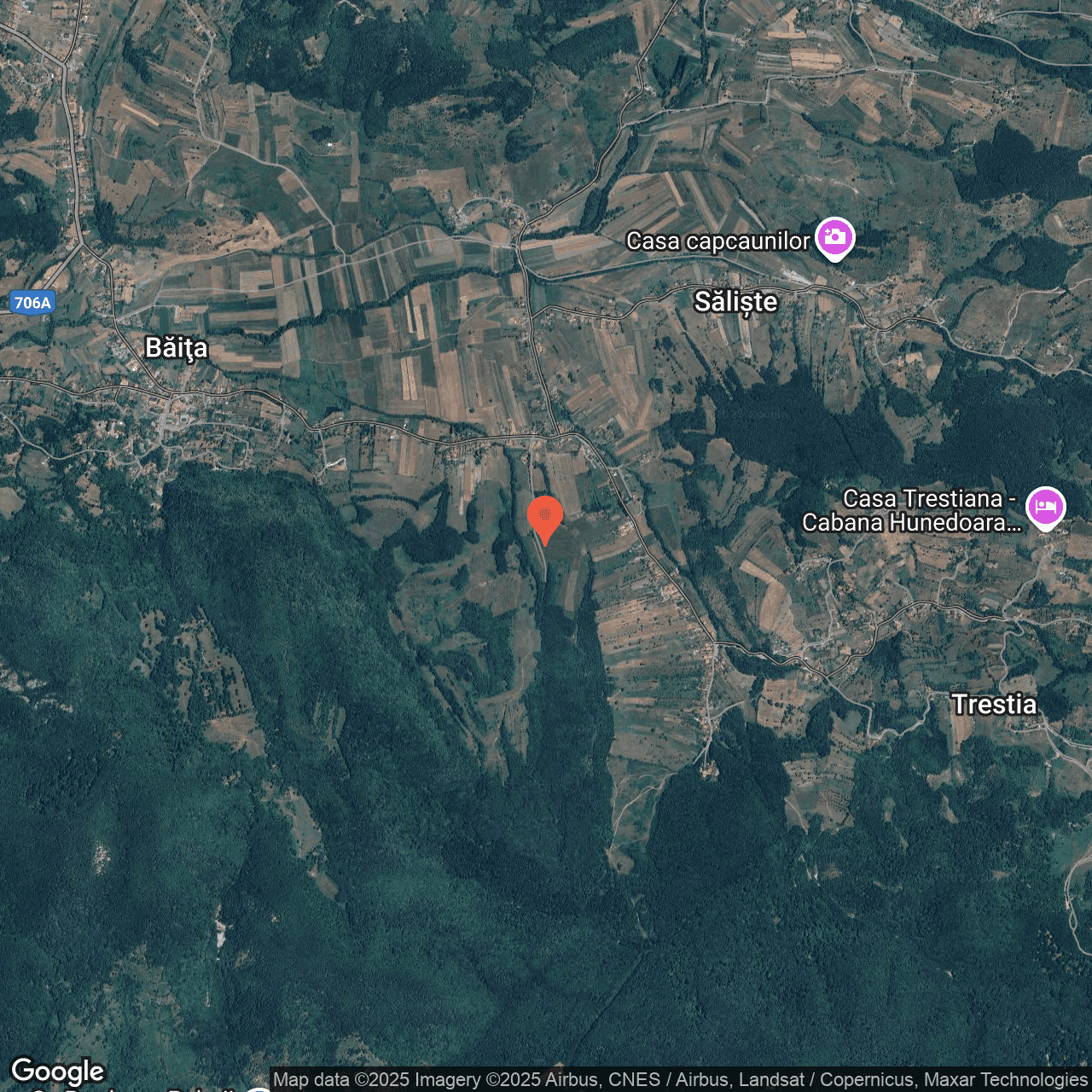 Poza harta hybrid, zoom 14, adresa Baita Hunedoara, , judetul