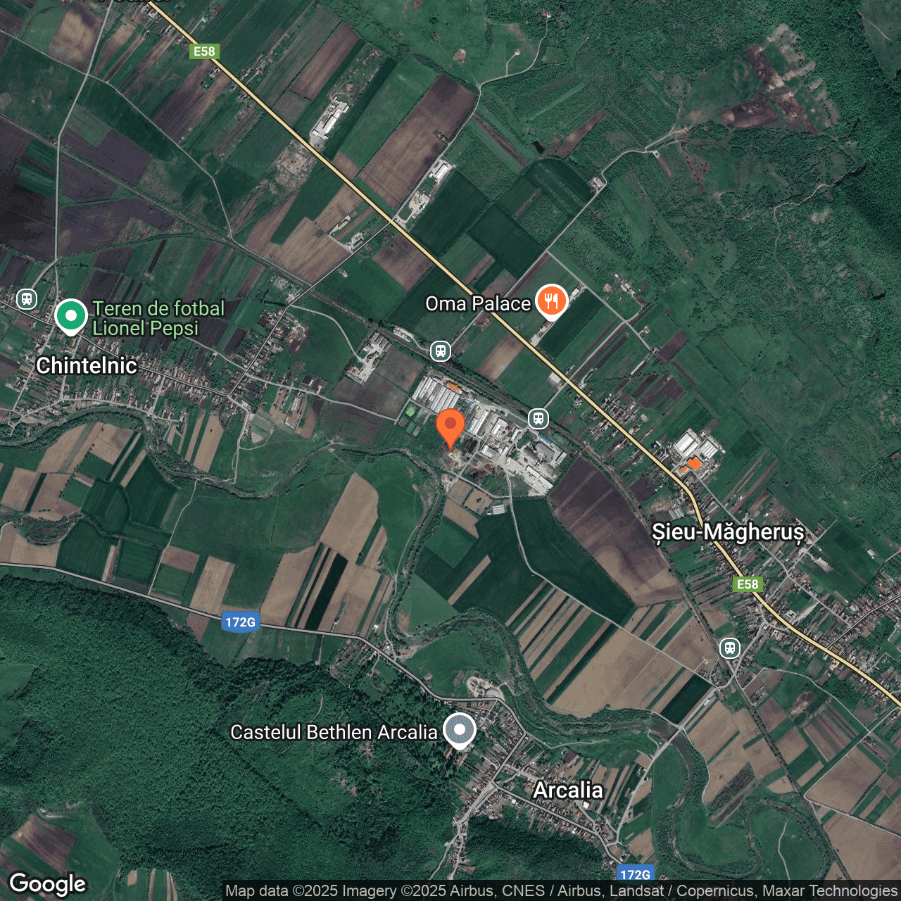 Poza harta hybrid, zoom 14, adresa Sieu Magherus Bistrita Nasaud, , judetul