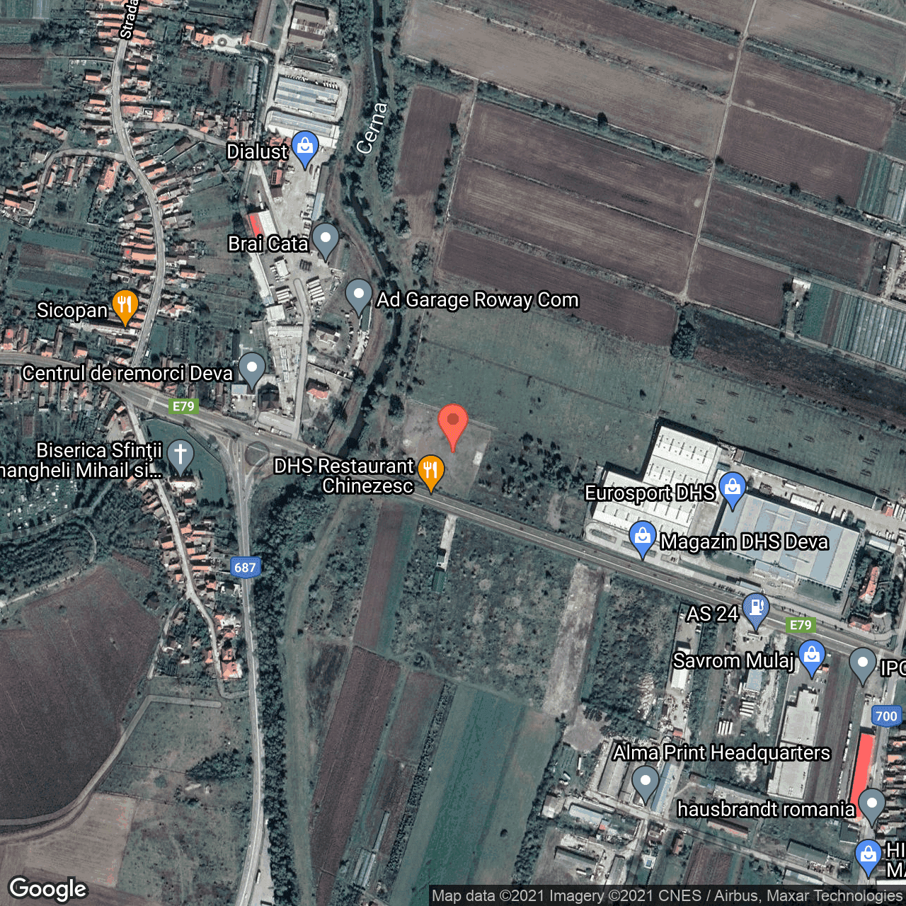 Poza harta hybrid, zoom 16, adresa Santuhalm, Deva, judetul Hunedoara