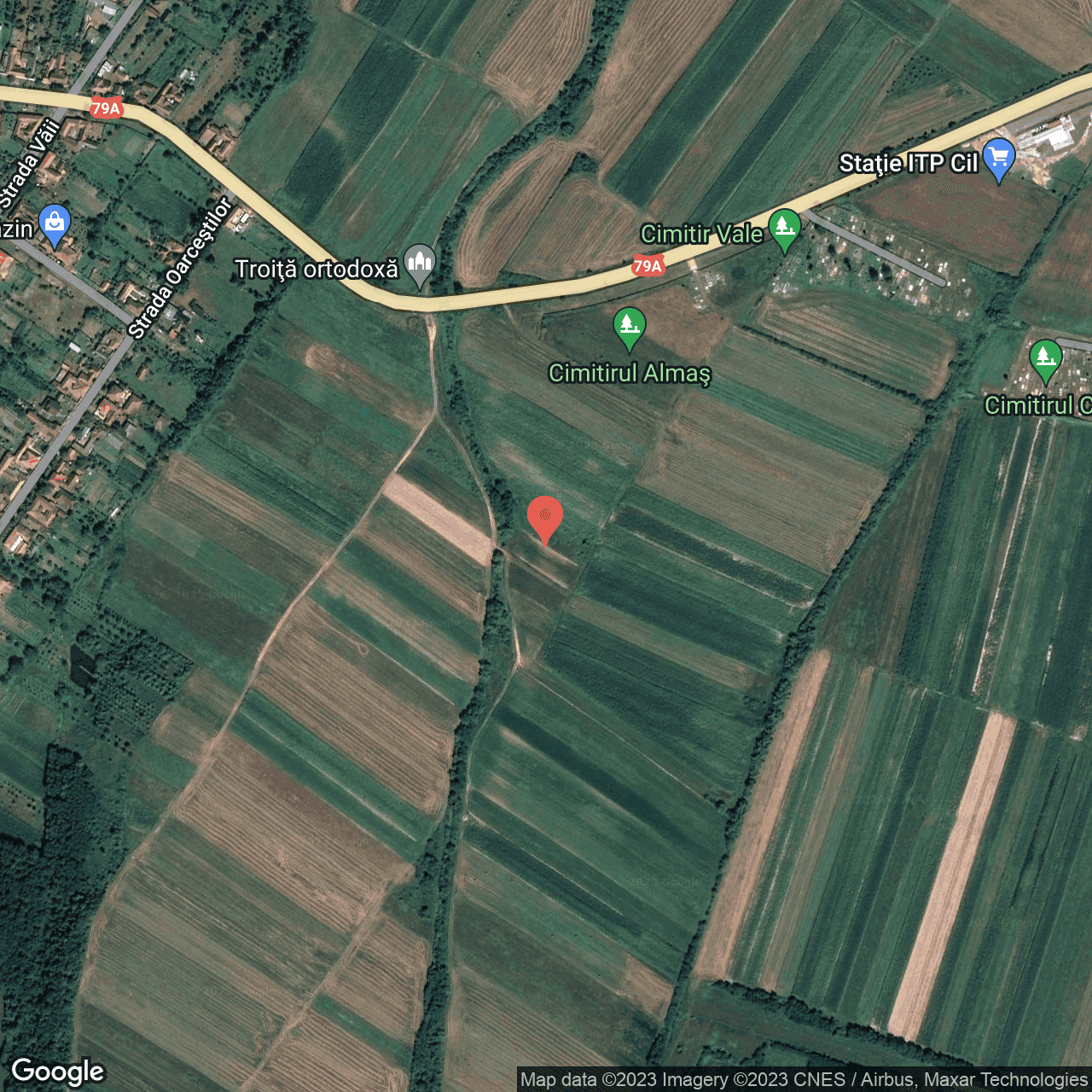 Poza harta hybrid, zoom 16, adresa Almas, , judetul